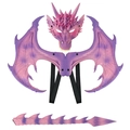 Purple dragon cosplay set for kids including mask, wings, and spiked tail props - Pink