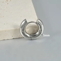 Orecchino a cerchio minimalista in acciaio inossidabile argento, spessore 5 mm lucido - 5mm di larghezza / 5mm Argento