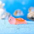 Rosa und orangefarbene Schildkrötenfigur aus Harz mit Maßangaben für Mikrolandschaften - Klein / Orange