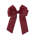 Dark red double-layered grosgrain ribbon bow hair clip for children and babies - Burgundy