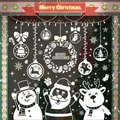 White Christmas window decals set with Santa, reindeer and snowman in paper-cut style - Set XC029+XC030+XC031+XC032