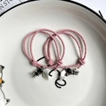 Pink magnetic astronaut bracelets with heart pendants for couples and friends - Pink - Silver Broken Heart Magnet