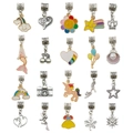 20pcs DIY charm pendant set featuring hearts and unicorns for jewelry making - 20Pcs Multicolor Series Pendants