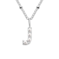 Elegant silver stainless steel necklace featuring a letter J pendant with pearls - J-Steel Color