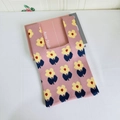 Pink knitted tote bag featuring vibrant floral jacquard patterns for daily use - Floral Pink