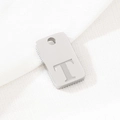Silver square stainless steel tag pendant featuring an engraved letter T design - Letter T(KLJ9800-Z) / Silver