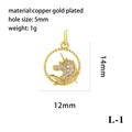 Macro view of a gold-plated unicorn charm with white cubic zirconia and sizing details - Unicorn/L-1