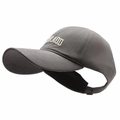 Taupe ponytail baseball cap with RAOD white embroidery and curved sun visor brim - Adjustable / Gray