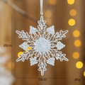 Fiocco di neve in acrilico trasparente con glitter decorativi, misura 20cm x 18cm - 20cm Fiocco di neve trasparente / 20x18cm/80g