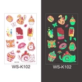 Luminous cartoon temporary tattoo stickers for children featuring glowing animal dessert designs - Cartoon Mix Style (WS-K102)