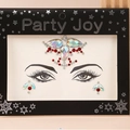 Face jewel stickers with red and iridescent rhinestones for festival party makeup - HF-066 Red Iridescent