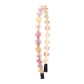 Yellow floral headband with pink, yellow and purple woven daisy decorations - Light Yellow
