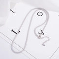 Minimalist S925 sterling silver mesh chain necklace with adjustable lobster clasp on white - White Gold