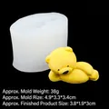 Stampo in silicone per mini orsetto con modello di colata in resina 3D giallo - 2# Orso Sdraiato (B956)