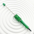 Penna a sfera verde fai da te con pietre preziose verdi e strass scintillanti decorati - Verde Imperiale