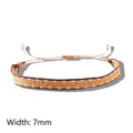 Handgefertigtes Ethno-Webarmband in Braun und Orange mit einer Breite von 7 mm - KZ-0080 Braun Orange Welle