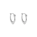 Orecchini a cerchio minimalisti irregolari a forma di U in argento sterling S925 lucido - Taglia Piccola / Oro Bianco