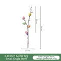 Rama de Pascua artificial con 6 huevos de espuma moteados para decoración floral 36cm - Rama Pequeña de Huevos de Pascua de 6 Puntas A05985