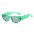 Occhiali da sole chic cat-eye verde menta con montatura geometrica e lenti grigio scuro - Montatura Verde Gelatina Lenti Grigie