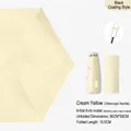 Mini cream yellow 6-fold capsule umbrella with UV protection and matching storage bag - Vinyl UPF50+ Telescopic Handle Style / Creamy Yellow