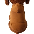 Brown hooded pet sweatshirt with large pocket for small dogs and cats in autumn - M / Pocket Hoodie / Coffee