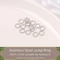 Anneaux de jonction ouverts en acier inoxydable 6mm pour la création de bijoux - Anneau de Jonction / 200 Pièces/Paquet (0.8x6mm)