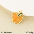 18K vergoldeter Edelstahl-Paprika-Anhänger mit Emaille-Finish in Orange - Gelber Pfeffer (KLJ10445-ZLA)