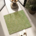 Tappetino da bagno quadrato in farina fossile con trama verde per separazione secco-umido - 40*40cm / Punti Colorati Verdi