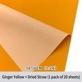 Matte floral wrapping paper in Ginger and Dried Grass hues, 56x56cm sheets, pack of 20 - Ginger Yellow + Hay