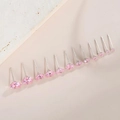 S925 silver pink heart cubic zirconia stud earrings set in various sizes with 4-prong setting - 4mm