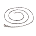 Collana a catena in acciaio inossidabile argento con chiusura a moschettone e design pulito - Stile Catena a Scatola (KN108876-KC)
