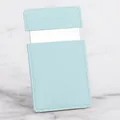 Portable stainless steel mirror with elegant light blue leather protective sleeve - Sky Blue