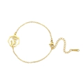 Polished gold stainless steel bracelet with a hollow floral charm and adjustable chain - Morning Glory / Gold