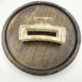 Beige marble pattern acetate square hair claw clip on a decorative wooden tray - Type C Square