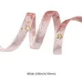 Pink velvet star ribbon 3/8 inch 10mm width for DIY hair accessories crafts - 10mm (3/8 inch) / Pink