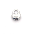 Polished silver stainless steel heart-shaped padlock pendant for DIY jewelry making - Silver Heart Lock