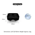 Black 4-cavity silicone ice ball mold with lid and funnel, dimensions 120x120x50mm - 4 Cavity Ice Ball Maker / With Funnel / Black