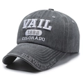 Casquette de baseball vintage grise délavée avec broderie Colorado 1962 en relief - Gris