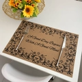 Tovaglietta marrone in finta juta con fiori e scritta A Good Day Begins With A Good Meal - Stile Retrò 1 Nero / 45*30cm