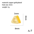 Triangle copper gold plated heart bead for DIY jewelry making with 3mm hole size - Purple Triangle (A-7)