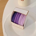 Detail of gradient purple high elasticity hair bands in elegant white gift packaging - 1099B Purple Gradient (5 Pcs Boxed)