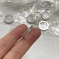 Classic silver double-layer ring featuring a polished band and sparkling studded detail - Silver Narrow Band