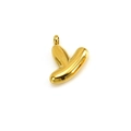 Polished gold initial letter pendant with a modern fluid metal style design - Letter Y