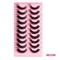 Set of 10 pairs DD curl Russian strip lashes with thick volume on a pink tray, style CD03 - Russian Fan Layered Style (CD03)