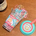 Barattolo di elastici per capelli colorati rosa blu giallo con design a orsetto - 6,3x8,9cm in Scatola / Cucciolo Blu