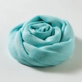Light blue linen-blend scarf folded in a decorative flower shape on a white background - 100*195CM / Sky Blue