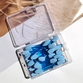 Blue dual-sided sponge eyeshadow brush in a transparent box for precise makeup application - 6.5cm Blue Handle Blue Sponge - 25 Pcs Box