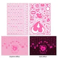 Pink heart and cupid luminous wall stickers set with day and night glowing effect - Kiss Lips Glow Set