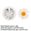 Daisy flower silicone mold for car aroma pendants with product dimensions 6.9x6.9x1.8cm - Style 4 Without Hole Small (15-919) / Gray