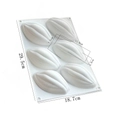 White 6-cavity silicone banana mousse mold measuring 29.5x18.7cm for DIY baking - 6-Cavity Cocoa Bean